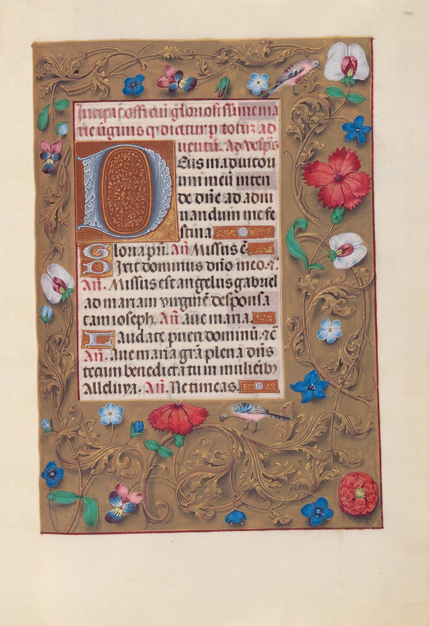 Izabella katolikus királyné, spanyol királynő órái: Fol. 160r, c. 1500. alkotó: Master of the First Prayerbook of Maximillian
