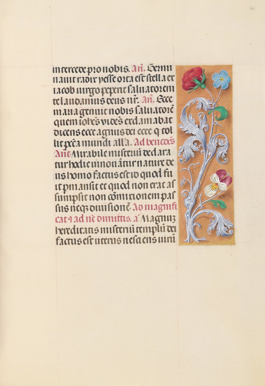 Izabella katolikus királyné, spanyol királynő órái: Fol. 166r, c. 1500. alkotó: Master of the First Prayerbook of Maximillian