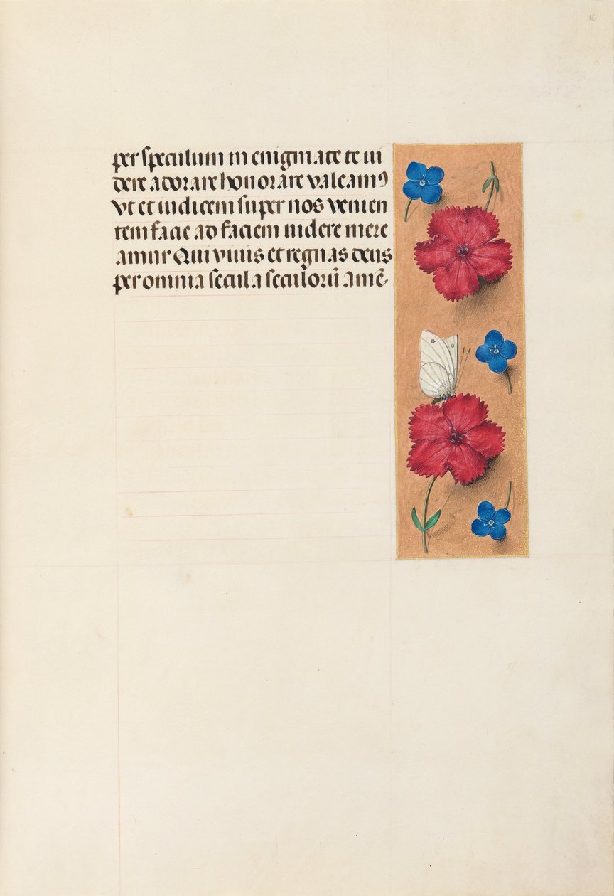 Izabella katolikus királyné, spanyol királynő órái: Fol. 16r, c. 1500. alkotó: Master of the First Prayerbook of Maximillian
