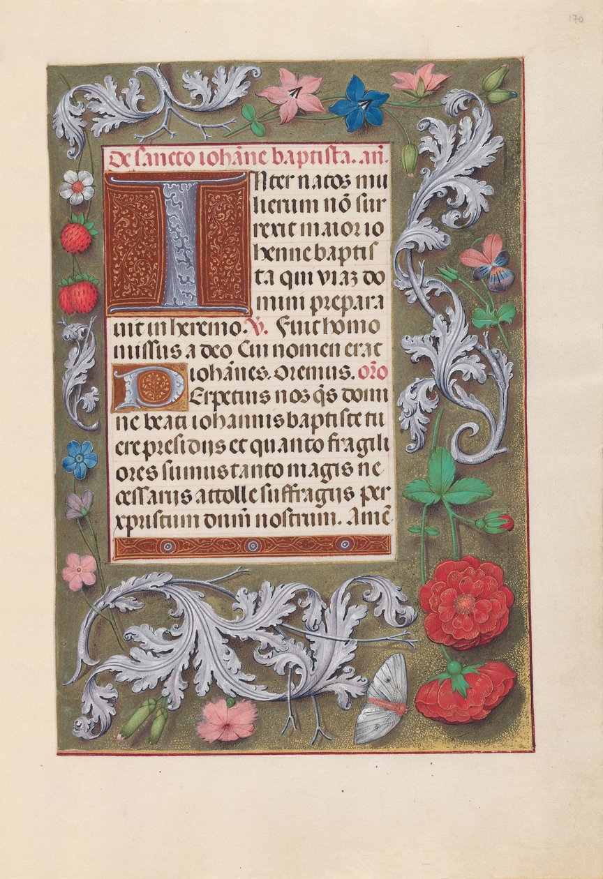 Izabella katolikus királyné, spanyol királynő órái: Fol. 170r, c. 1500. alkotó: Master of the First Prayerbook of Maximillian