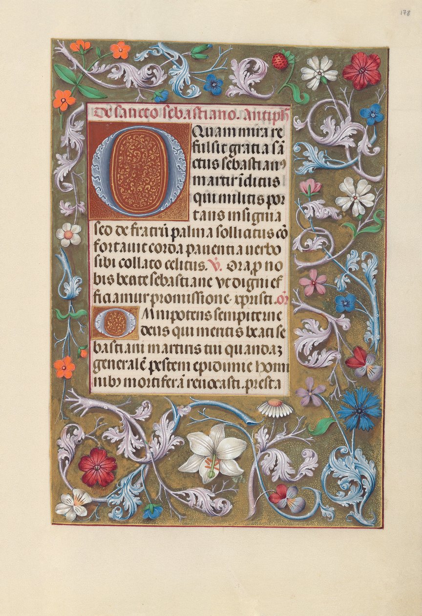 Izabella katolikus királyné, spanyol királynő órái: Fol. 178r, c. 1500. alkotó: Master of the First Prayerbook of Maximillian