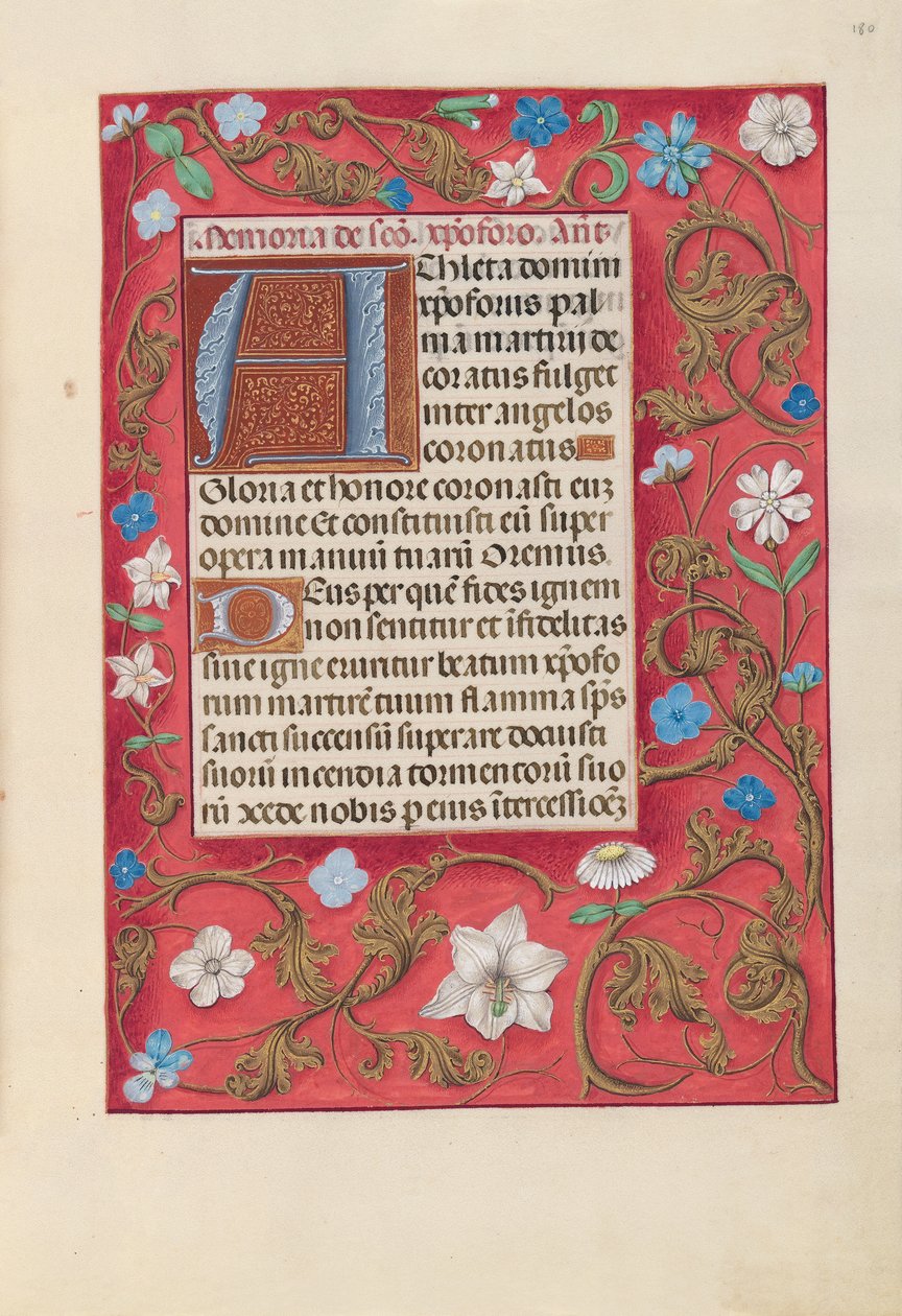Izabella katolikus királyné, spanyol királynő órái: Fol. 180r, c. 1500. alkotó: Master of the First Prayerbook of Maximillian