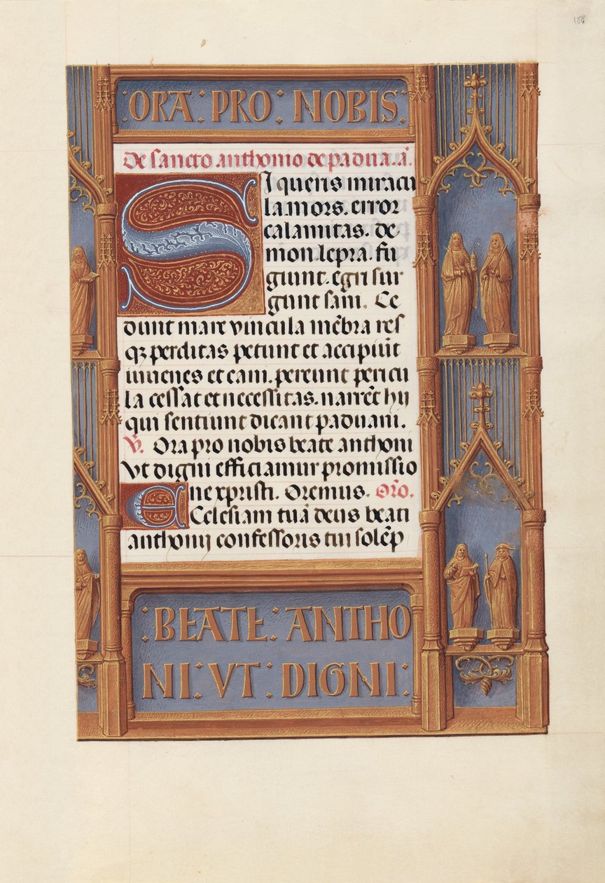 Izabella katolikus királyné, spanyol királynő órái: Fol. 188r, c. 1500. alkotó: Master of the First Prayerbook of Maximillian