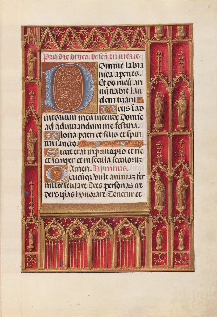 Izabella katolikus királyné, spanyol királynő órái: Fol. 18r, c. 1500. alkotó: Master of the First Prayerbook of Maximillian
