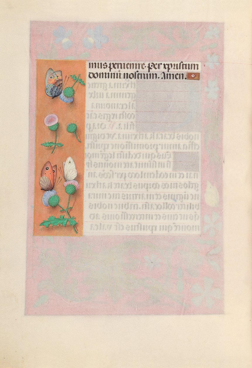 Izabella katolikus királyné, spanyol királynő órái: Fol. 190V, c. 1500. alkotó: Master of the First Prayerbook of Maximillian
