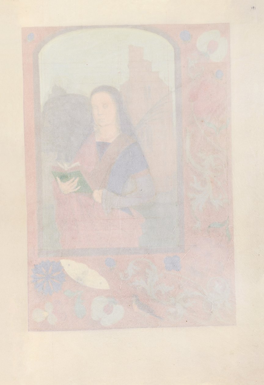 Izabella katolikus királyné, spanyol királynő órái: Fol. 191r, c. 1500. alkotó: Master of the First Prayerbook of Maximillian