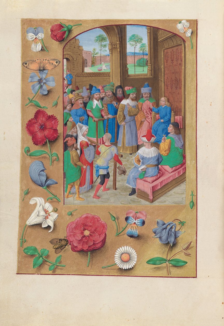 Izabella katolikus királyné, spanyol királynő órái: Fol. 195v, St. Suzanne, c. 1500. alkotó: Master of the First Prayerbook of Maximillian