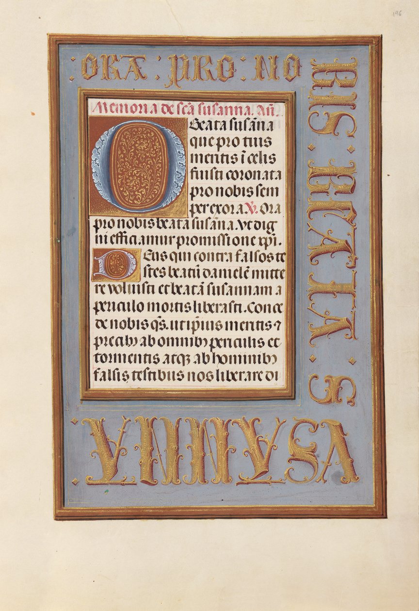 Izabella katolikus királyné, spanyol királynő órái: Fol. 196r, c. 1500. alkotó: Master of the First Prayerbook of Maximillian