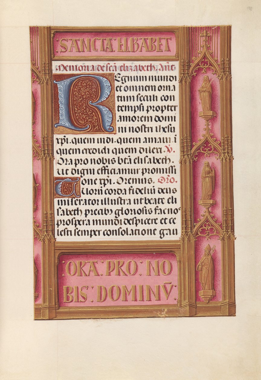 Izabella katolikus királyné, spanyol királynő órái: Fol. 198r, c. 1500. alkotó: Master of the First Prayerbook of Maximillian