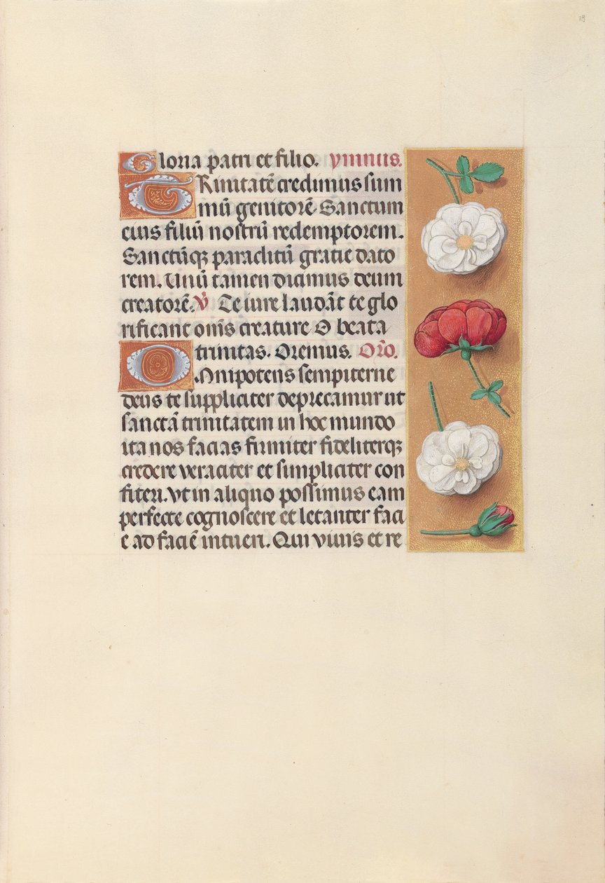 Izabella katolikus királyné, spanyol királynő órái: Fol. 19r, c. 1500. alkotó: Master of the First Prayerbook of Maximillian