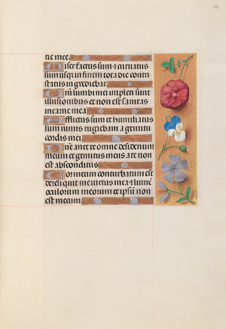Izabella katolikus királyné, spanyol királynő órái: Fol. 203r, c. 1500. alkotó: Master of the First Prayerbook of Maximillian