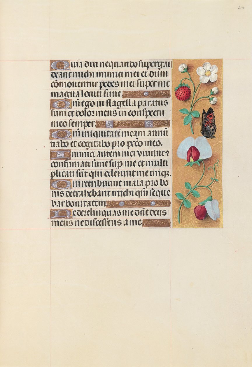 Izabella katolikus királyné, spanyol királynő órái: Fol. 204r, c. 1500. alkotó: Master of the First Prayerbook of Maximillian