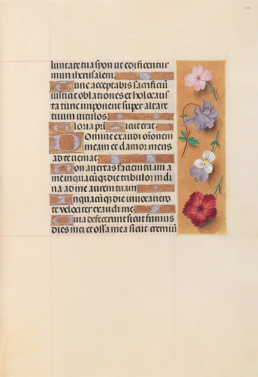 Izabella katolikus királyné, spanyol királynő órái: Fol. 206r, c. 1500. alkotó: Master of the First Prayerbook of Maximillian