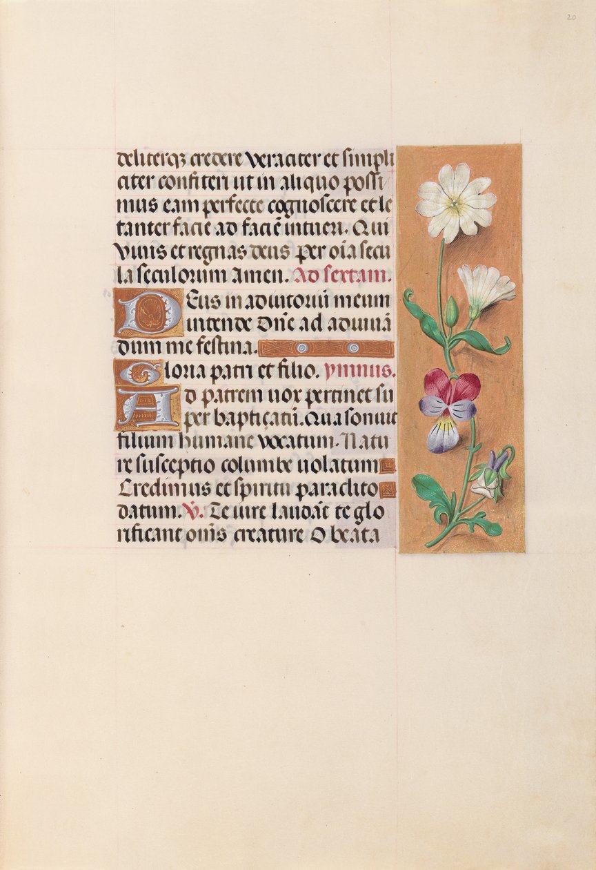 Izabella katolikus királyné, spanyol királynő órái: Fol. 20r, c. 1500. alkotó: Master of the First Prayerbook of Maximillian