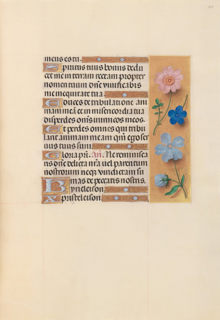 Izabella katolikus királyné, spanyol királynő órái: Fol. 210r, c. 1500. alkotó: Master of the First Prayerbook of Maximillian