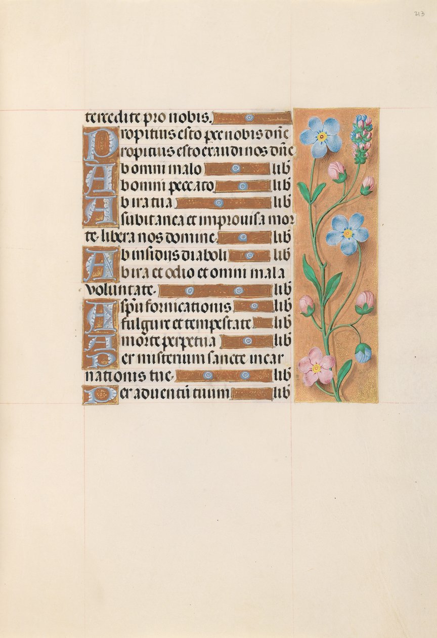Izabella katolikus királyné, spanyol királynő órái: Fol. 213r, c. 1500. alkotó: Master of the First Prayerbook of Maximillian