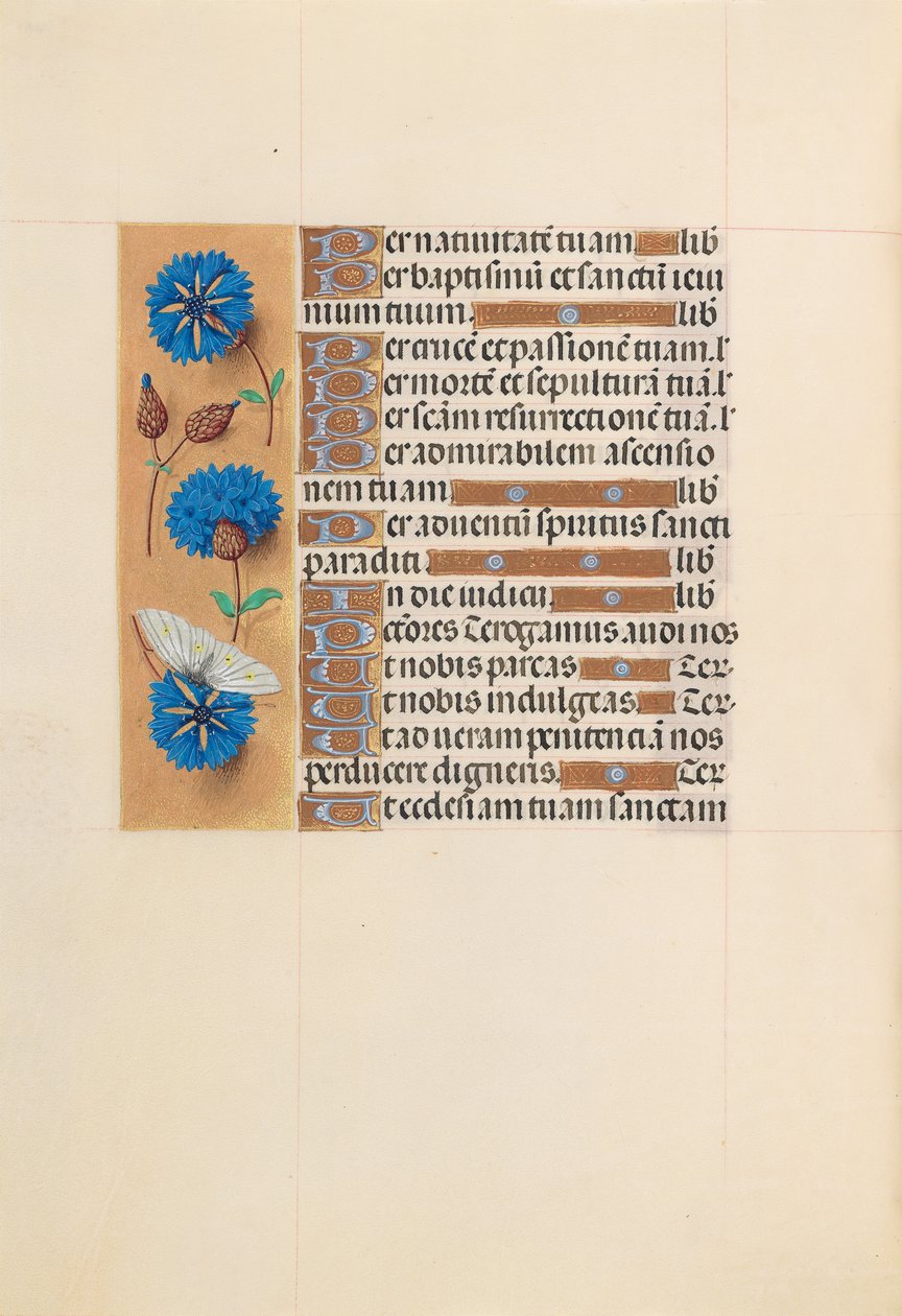 Izabella katolikus királyné, spanyol királynő órái: Fol. 213v, c. 1500. alkotó: Master of the First Prayerbook of Maximillian