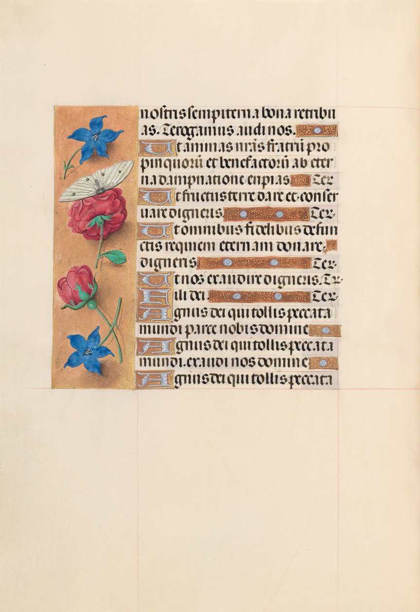 Izabella katolikus királyné, spanyol királynő órái: Fol. 214v, c. 1500. alkotó: Master of the First Prayerbook of Maximillian