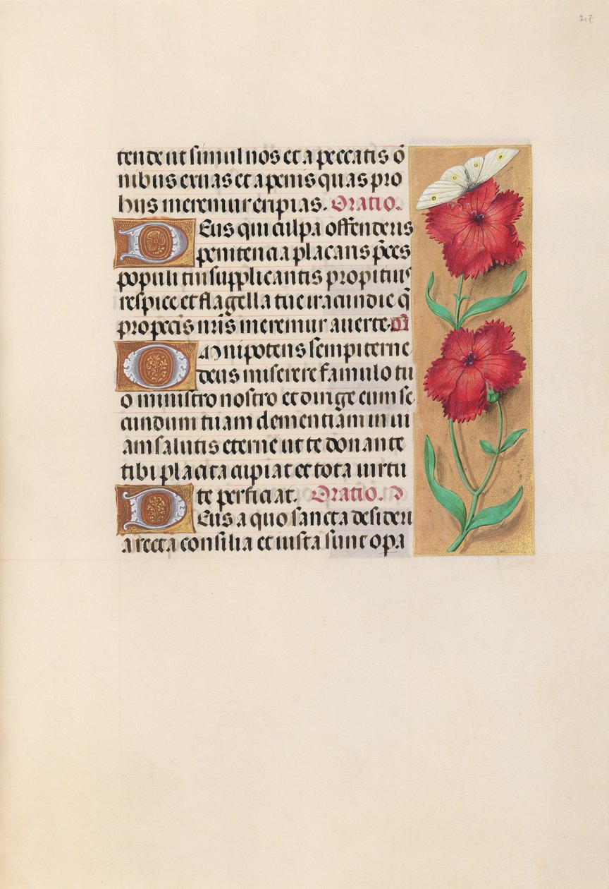 Izabella katolikus királyné, spanyol királynő órái: Fol. 217r, c. 1500. alkotó: Master of the First Prayerbook of Maximillian
