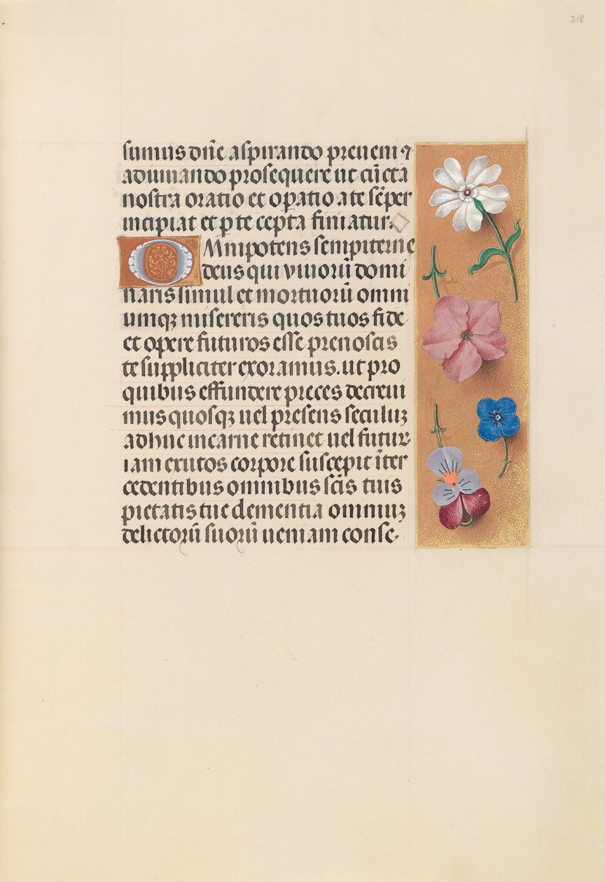 Izabella katolikus királyné, spanyol királynő órái: Fol. 218r, c. 1500. alkotó: Master of the First Prayerbook of Maximillian