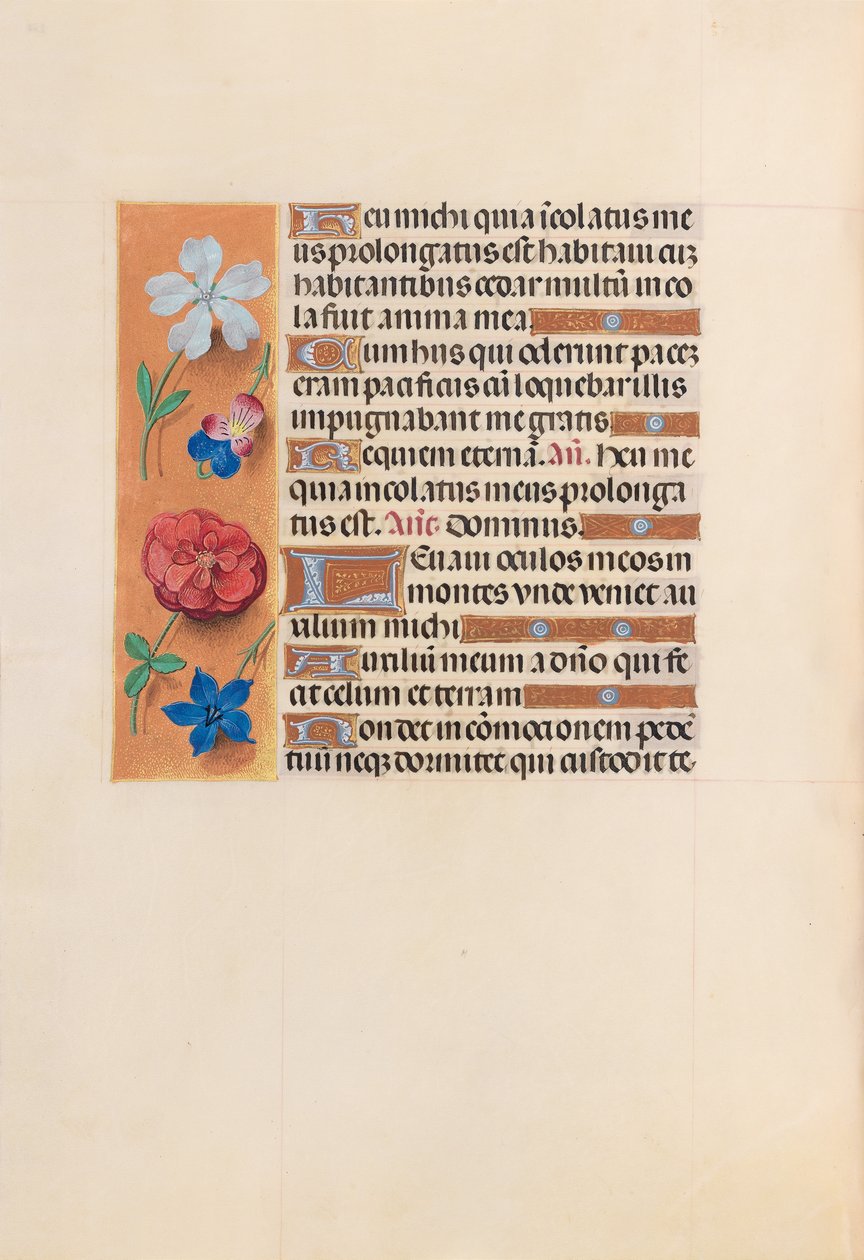 Izabella katolikus királyné, spanyol királynő órái: Fol. 221v, c. 1500. alkotó: Master of the First Prayerbook of Maximillian