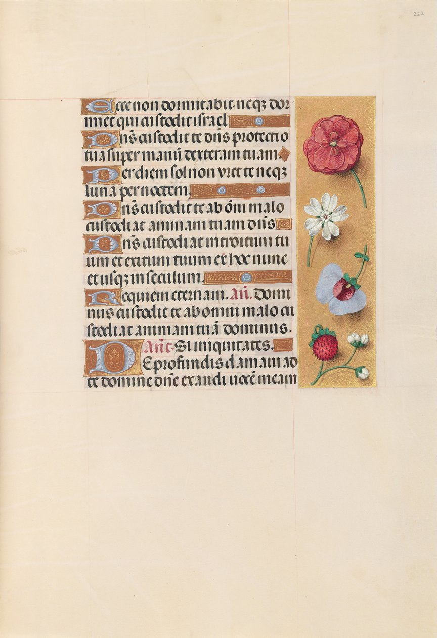 Izabella katolikus királyné, spanyol királynő órái: Fol. 222r, c. 1500. alkotó: Master of the First Prayerbook of Maximillian