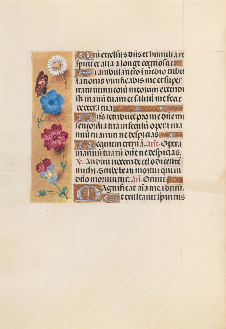 Izabella katolikus királyné, spanyol királynő órái: Fol. 223v, c. 1500. alkotó: Master of the First Prayerbook of Maximillian