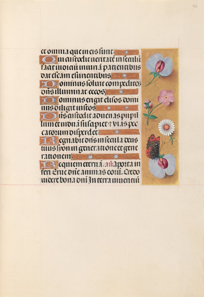 Izabella katolikus királyné, spanyol királynő órái: Fol. 225r, c. 1500. alkotó: Master of the First Prayerbook of Maximillian