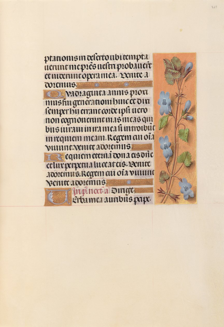 Izabella katolikus királyné, spanyol királynő órái: Fol. 227r, c. 1500. alkotó: Master of the First Prayerbook of Maximillian