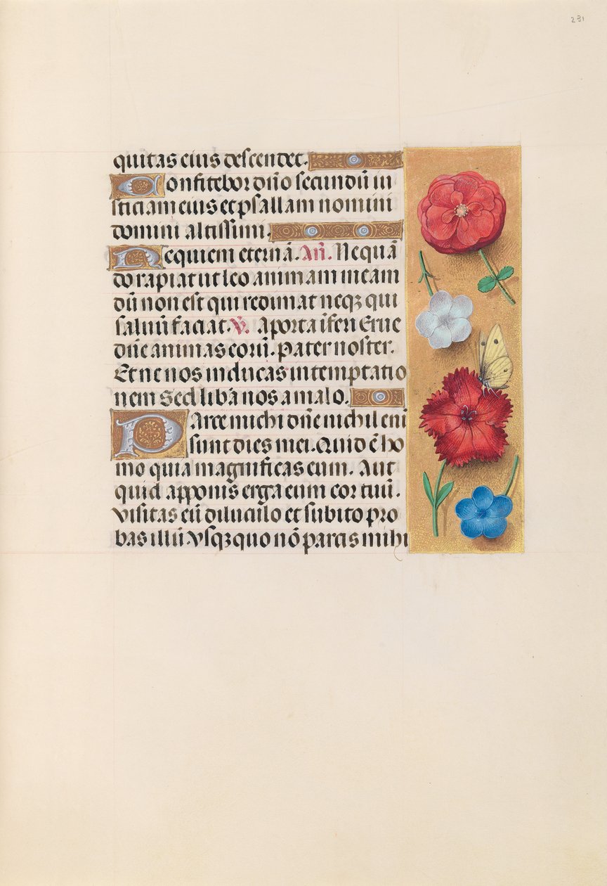Izabella katolikus királyné, spanyol királynő órái: Fol. 231r, c. 1500. alkotó: Master of the First Prayerbook of Maximillian
