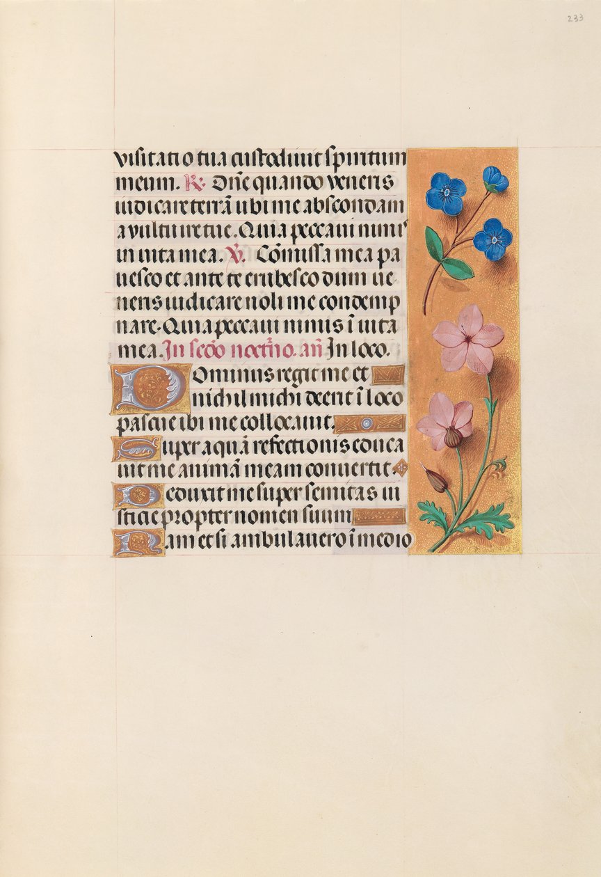 Izabella katolikus királyné, spanyol királynő órái: Fol. 233r, c. 1500. alkotó: Master of the First Prayerbook of Maximillian