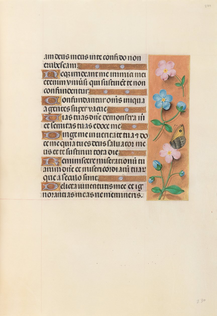 Izabella katolikus királyné, spanyol királynő órái: Fol. 234r, c. 1500. alkotó: Master of the First Prayerbook of Maximillian