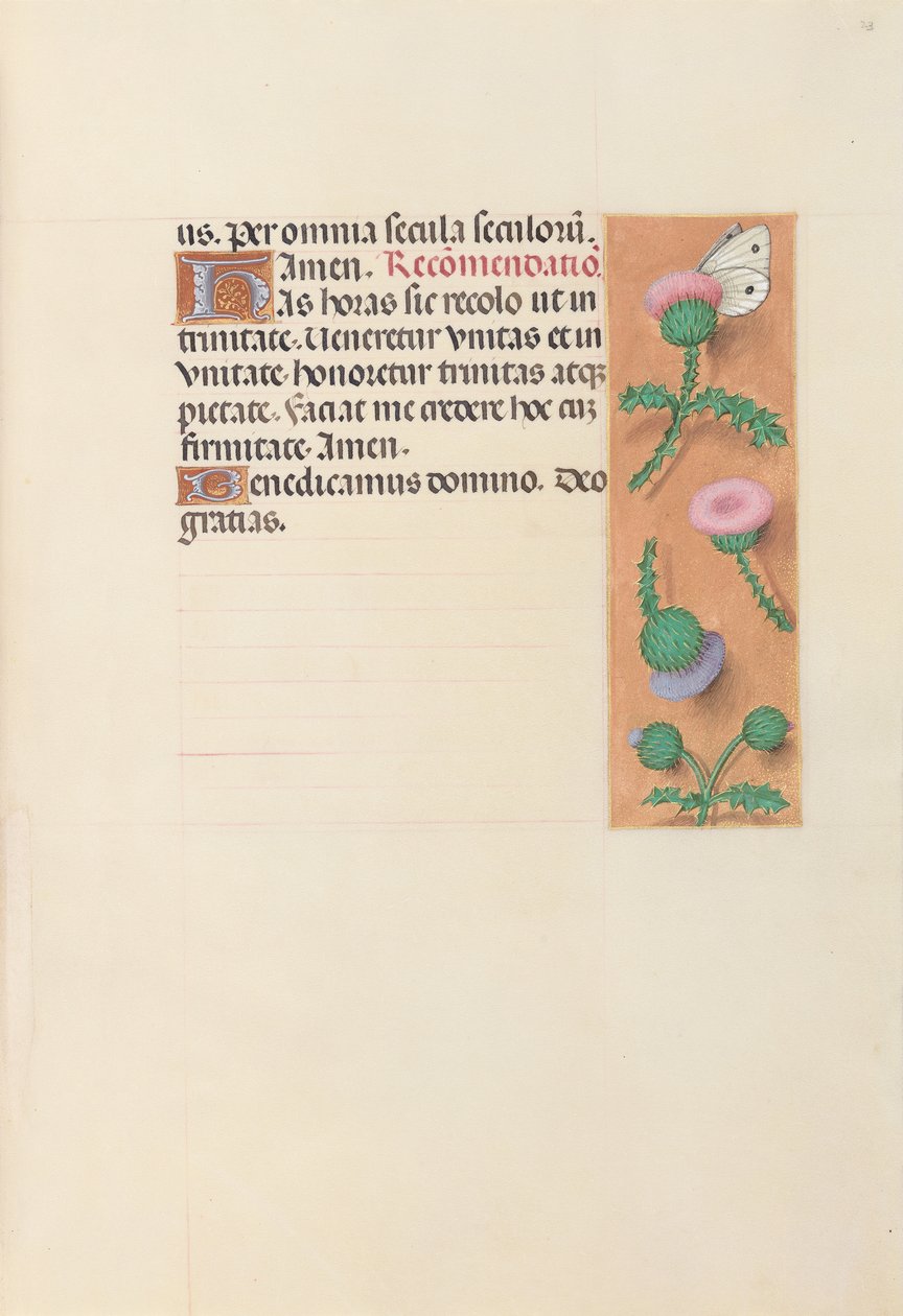 Izabella katolikus királyné, spanyol királynő órái: Fol. 23r, c. 1500. alkotó: Master of the First Prayerbook of Maximillian