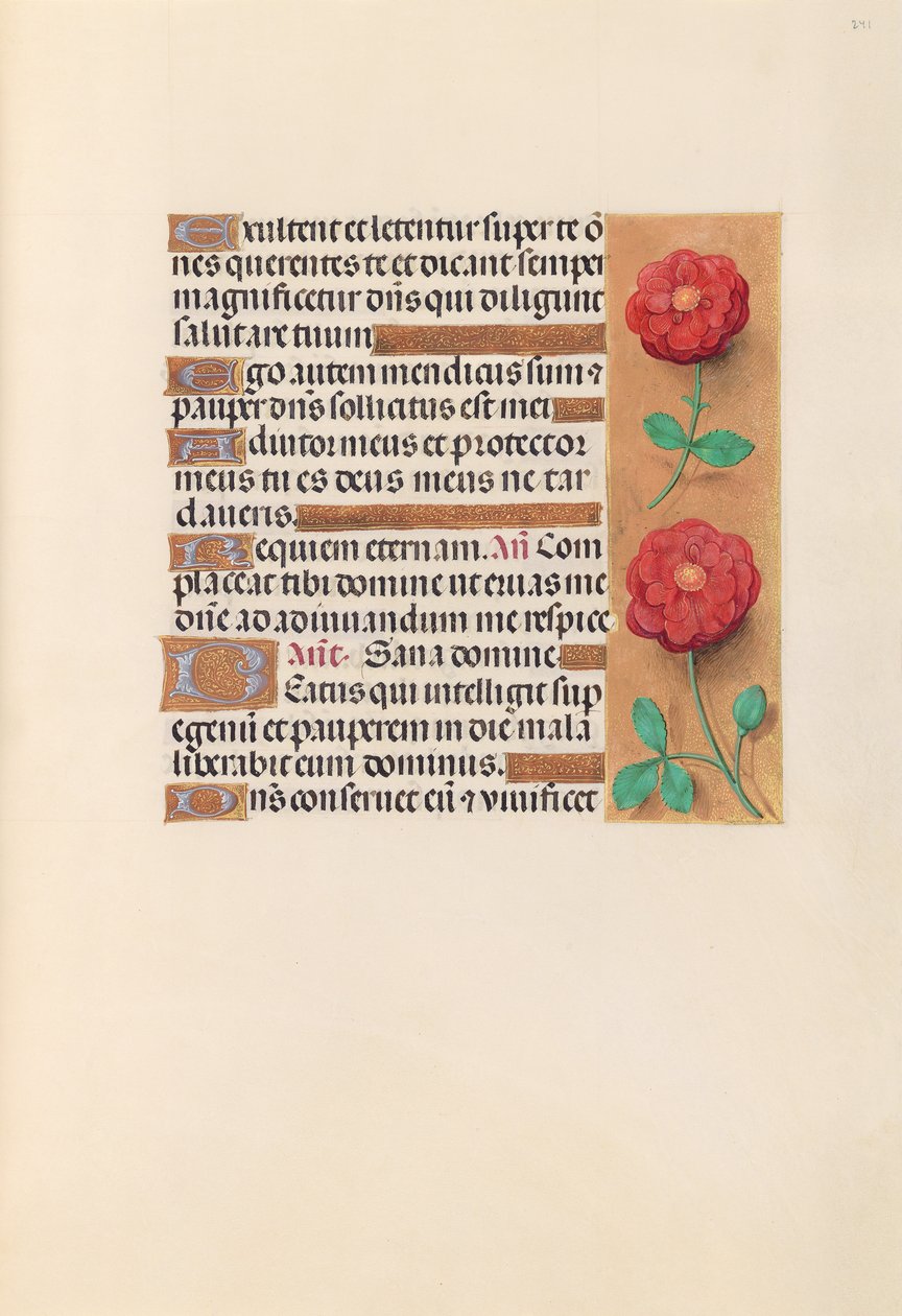 Izabella katolikus királyné, spanyol királynő órái: Fol. 241r, c. 1500. alkotó: Master of the First Prayerbook of Maximillian