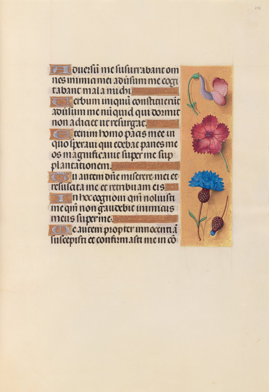 Izabella katolikus királyné, spanyol királynő órái: Fol. 242r, c. 1500. alkotó: Master of the First Prayerbook of Maximillian