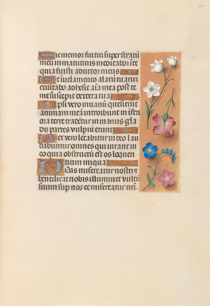 Izabella katolikus királyné, spanyol királynő órái: Fol. 250r, c. 1500. alkotó: Master of the First Prayerbook of Maximillian