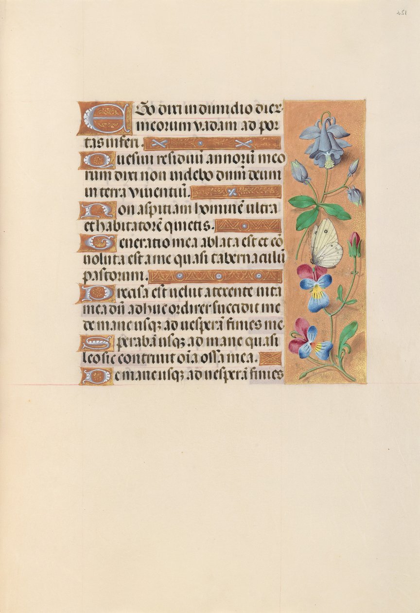Izabella katolikus királynő, Spanyolország királynőjének órái:  Fol. 251r alkotó: Master of the First Prayerbook of Maximillian