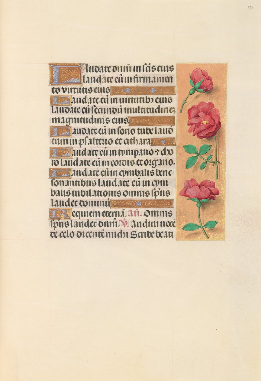 Izabella katolikus királyné, spanyol királynő órái: Fol. 254r, c. 1500. alkotó: Master of the First Prayerbook of Maximillian