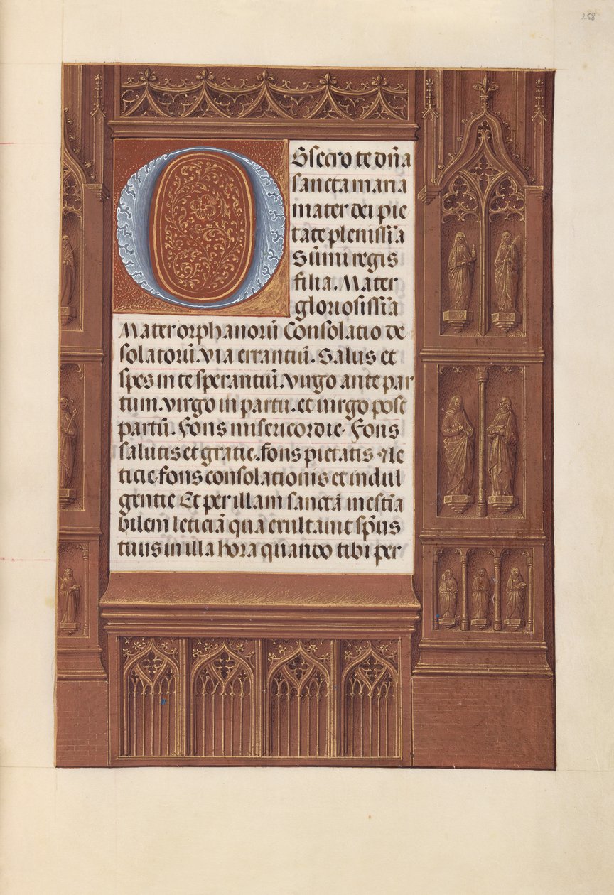 Izabella katolikus királyné, spanyol királynő órái: Fol. 258r, c. 1500. alkotó: Master of the First Prayerbook of Maximillian