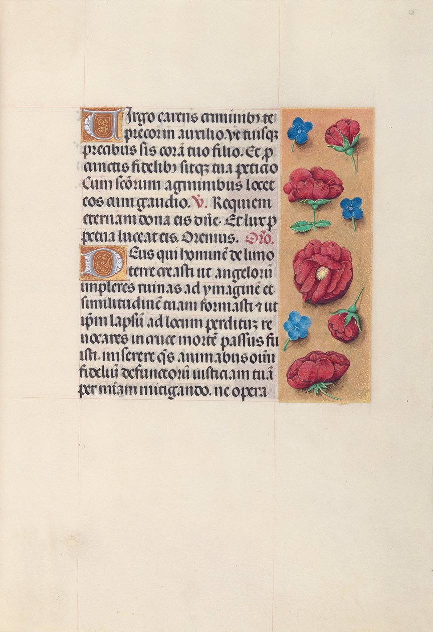 Izabella katolikus királyné, spanyol királynő órái: Fol. 28r, c. 1500. alkotó: Master of the First Prayerbook of Maximillian