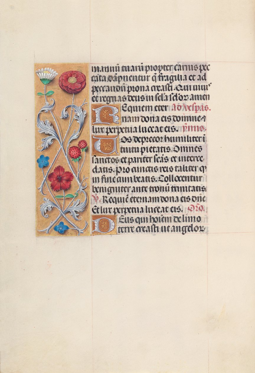 Izabella katolikus királyné, spanyol királynő órái: Fol. 28V, c. 1500. alkotó: Master of the First Prayerbook of Maximillian