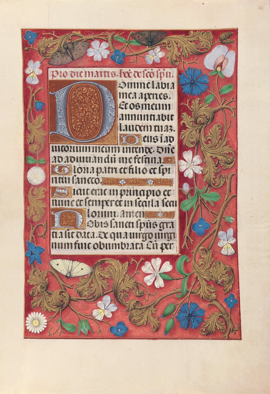 Izabella katolikus királyné, spanyol királynő órái: Fol. 32r, c. 1500. alkotó: Master of the First Prayerbook of Maximillian