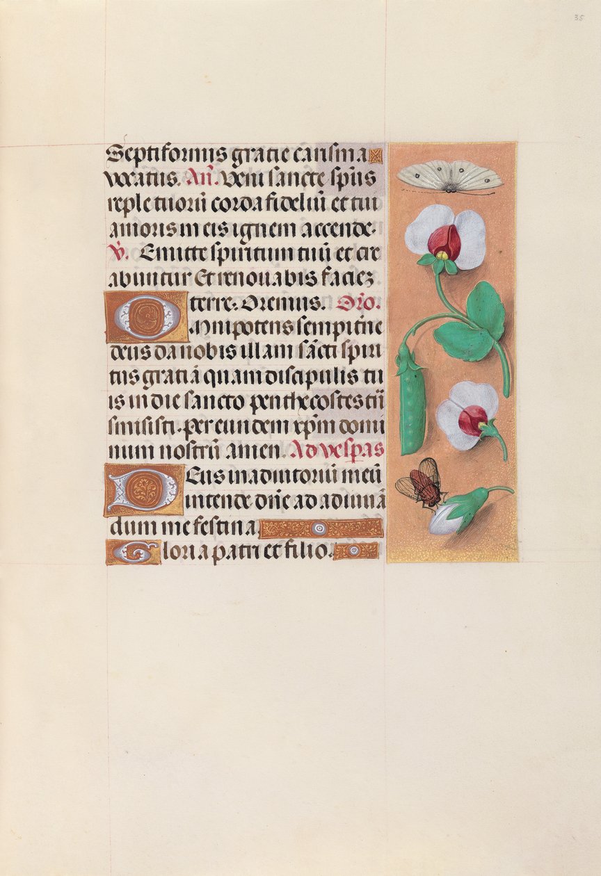 Izabella katolikus királyné, spanyol királynő órái: Fol. 35r, c. 1500. alkotó: Master of the First Prayerbook of Maximillian