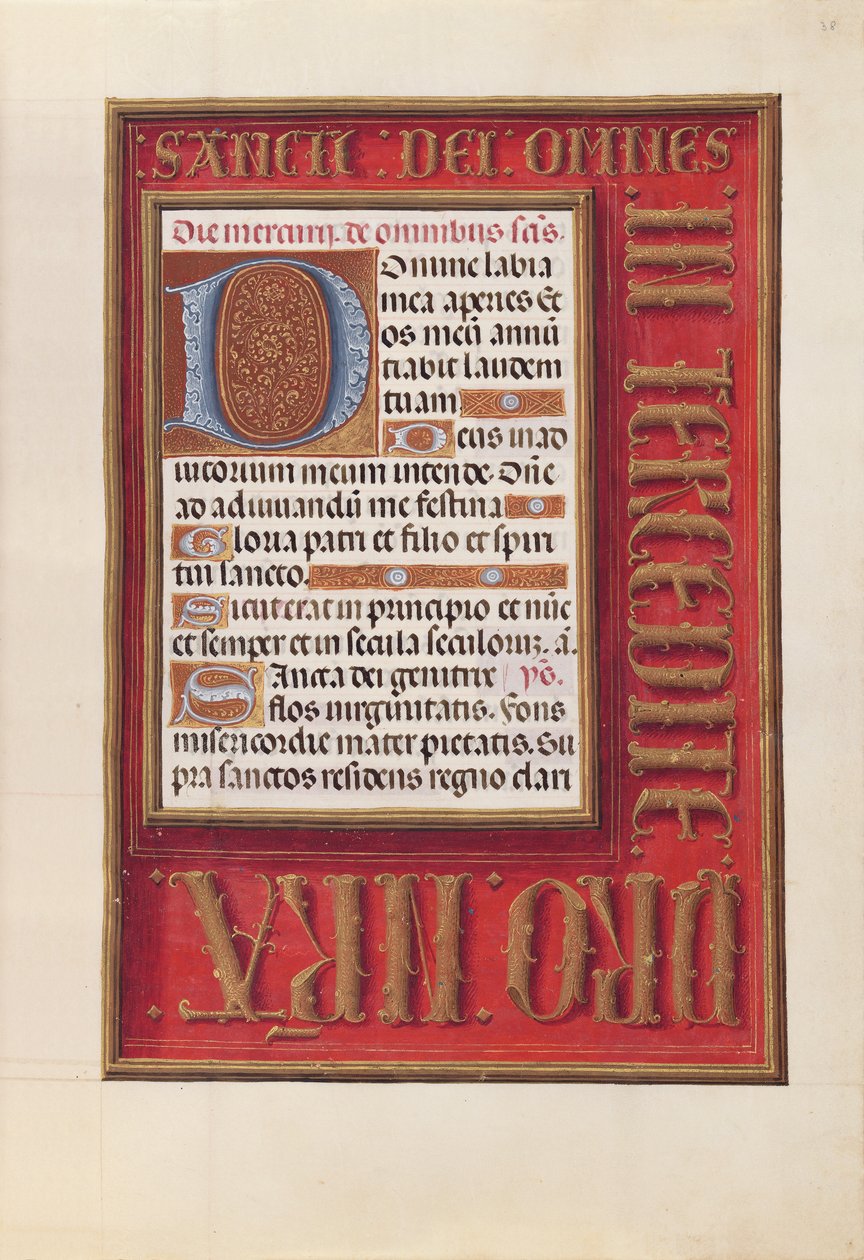 Izabella katolikus királyné, spanyol királynő órái: Fol. 38r, c. 1500. alkotó: Master of the First Prayerbook of Maximillian