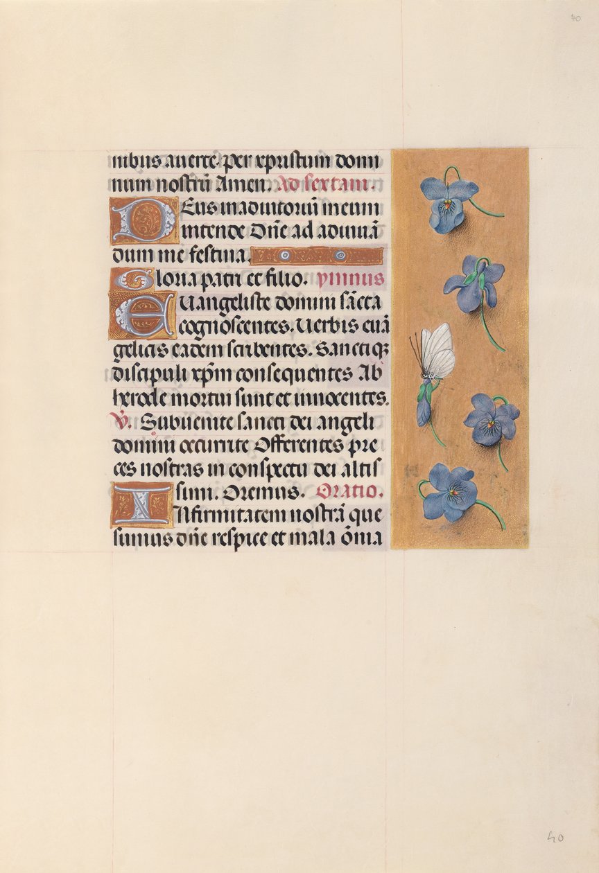 Izabella katolikus királyné, spanyol királynő órái: Fol. 40r, c. 1500. alkotó: Master of the First Prayerbook of Maximillian