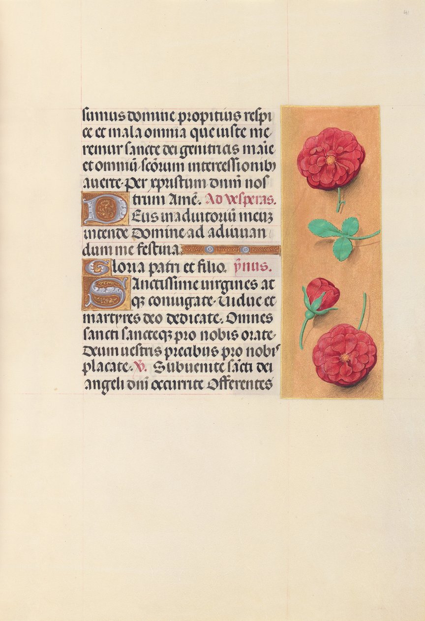 Izabella katolikus királyné, spanyol királynő órái: Fol. 41r, c. 1500. alkotó: Master of the First Prayerbook of Maximillian