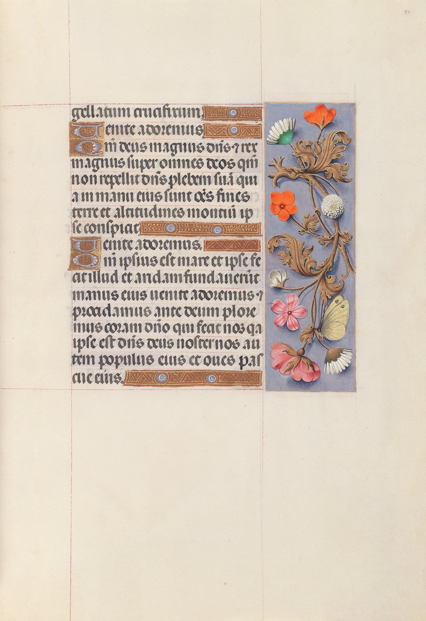 Izabella katolikus királyné, spanyol királynő órái: Fol. 51r, c. 1500. alkotó: Master of the First Prayerbook of Maximillian