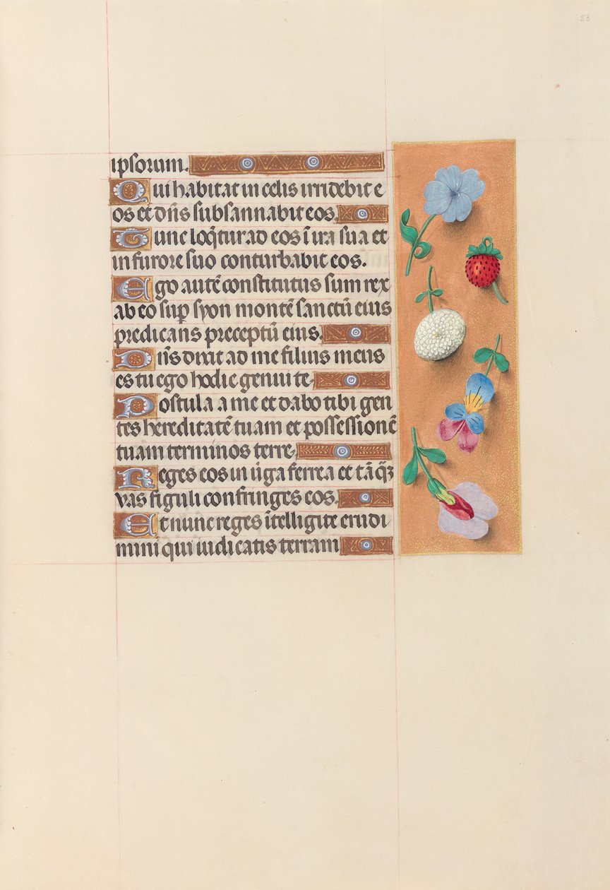 Izabella katolikus királyné, spanyol királynő órái: Fol. 53r, c. 1500. alkotó: Master of the First Prayerbook of Maximillian