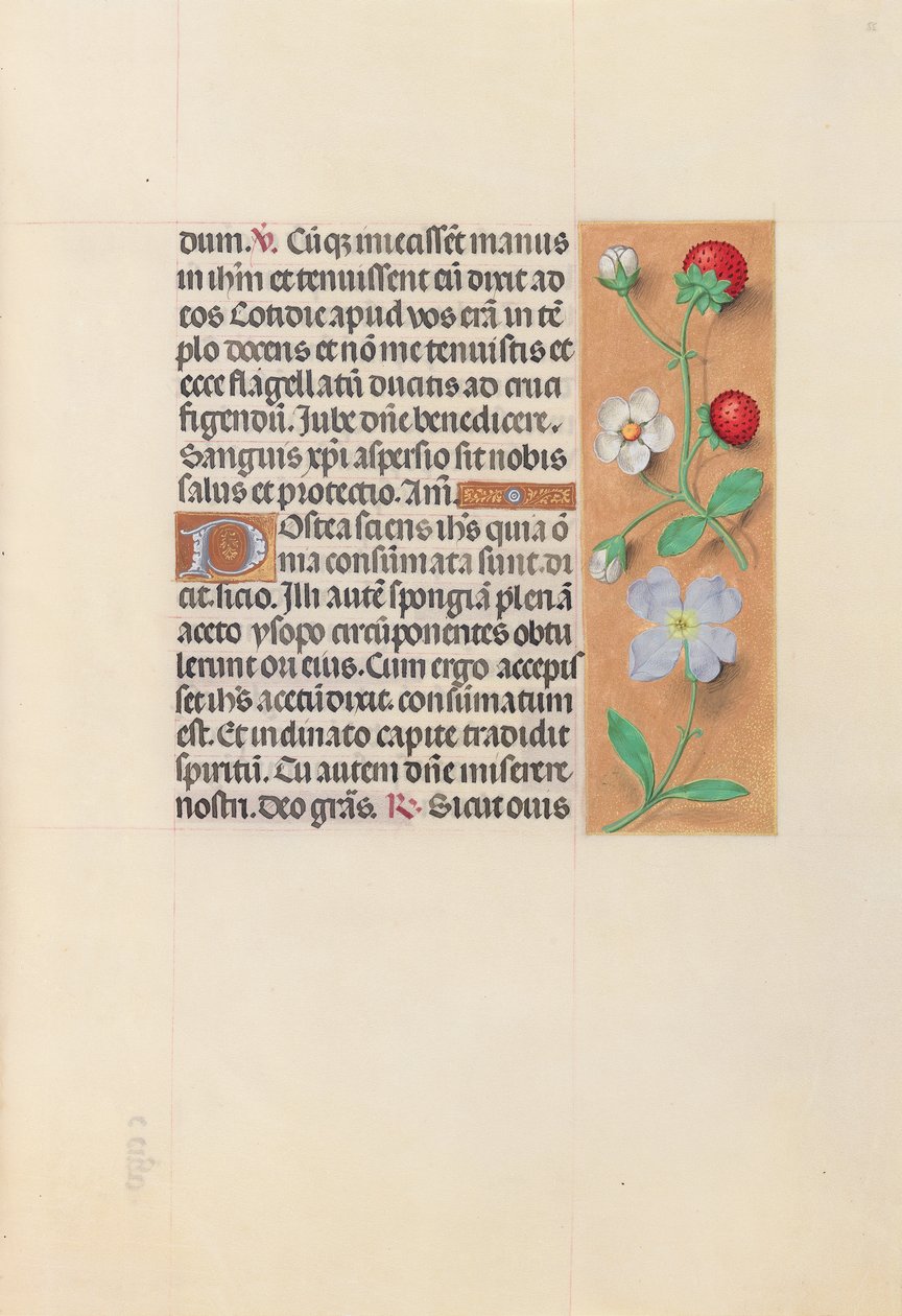 Izabella katolikus királyné, spanyol királynő órái: Fol. 55r, c. 1500. alkotó: Master of the First Prayerbook of Maximillian