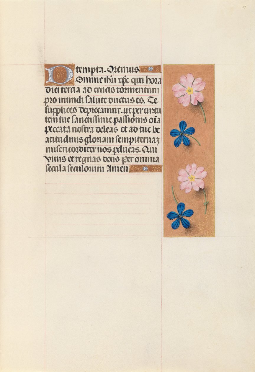 Izabella katolikus királyné, spanyol királynő órái: Fol. 65r, c. 1500. alkotó: Master of the First Prayerbook of Maximillian